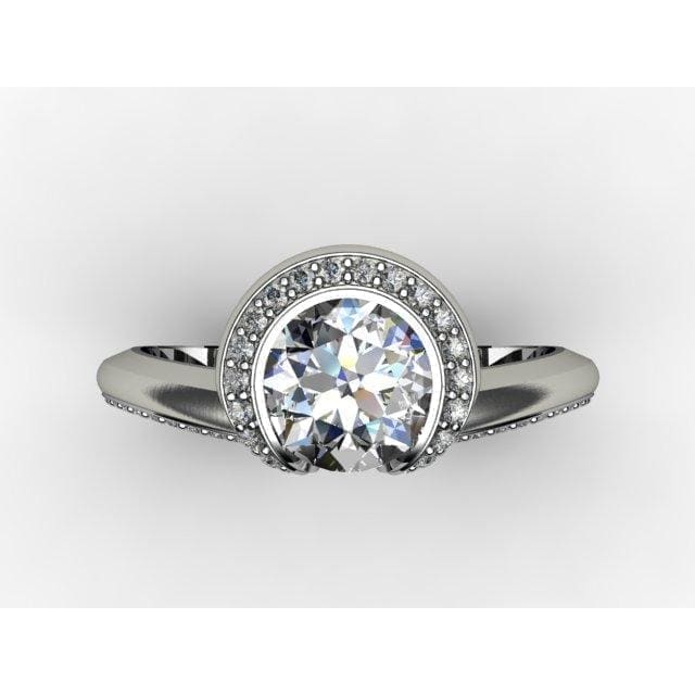 Amazing Modern Engagement Ring with Bent Halo by Regard Jewelry in Austin, Texas - Regard Jewelry