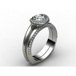 Amazing Modern Engagement Ring with Bent Halo by Regard Jewelry in Austin, Texas - Regard Jewelry