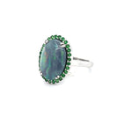 Load image into Gallery viewer, AMAZING OPAL AND TSAVORITE SET IN 14 KARAT WHITE GOLD AT REGARD JEWELRY IN AUSTIN, TEXAS - Regard Jewelry
