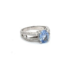 Load image into Gallery viewer, Amazing Oval 1.28 ct Blue Sapphire Set in a 18k white gold Ring with .33 cttw Accent Diamonds at - Regard Jewelry
