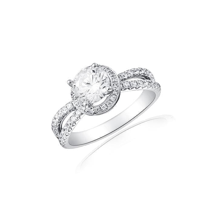 Amazing X Shank Style Halo Engagement Ring by Ron Rosen at Regard Jewelry in Austin Texas - Regard Jewelry