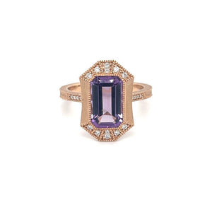 Amethyst Antique Style Ring with Accent Diamonds at Regard Jewelry in Austin, Texas - Regard Jewelry