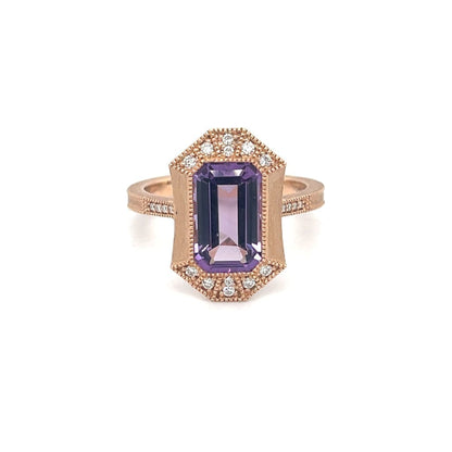 Amethyst Antique Style Ring with Accent Diamonds at Regard Jewelry in Austin, Texas - Regard Jewelry