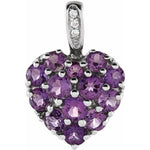 Load image into Gallery viewer, Amethyst &amp; Diamond Heart Pendant at Regard Jewelry in Austin, Texas - Regard Jewelry
