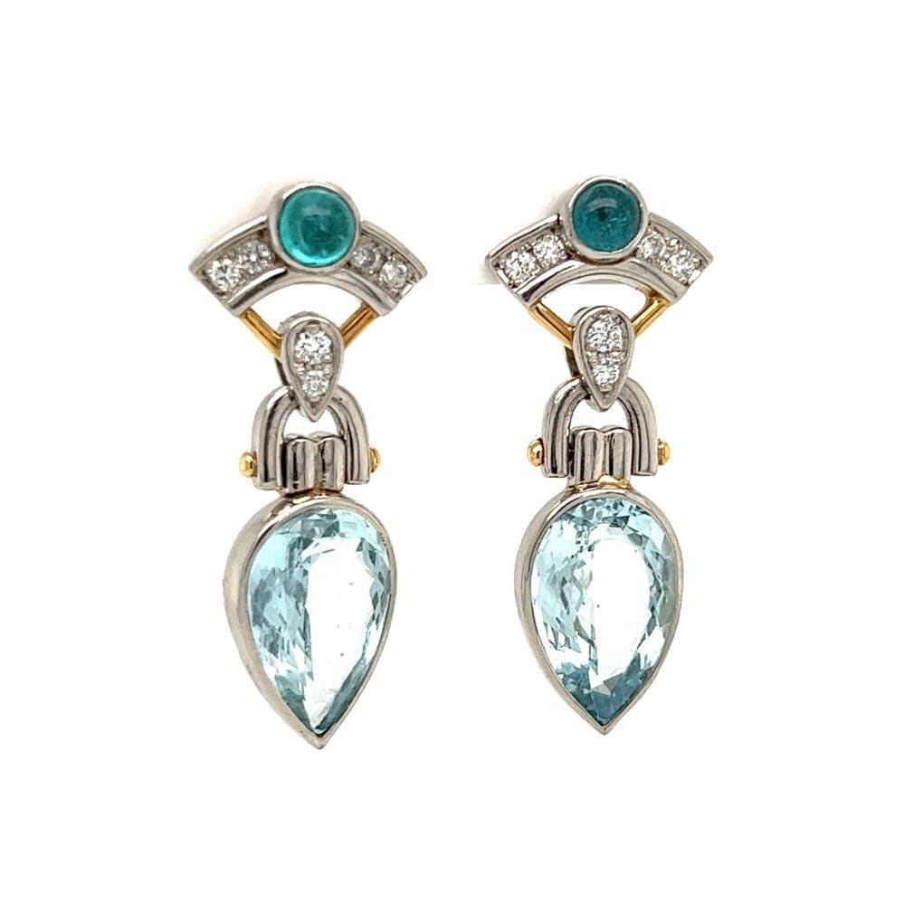 Aquamarine and Diamonds Drop Earrings at Regard Jewelry in Austin, Texas - Regard Jewelry