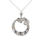 Load image into Gallery viewer, Art Deco Open Circle Diamond Bow Pendant 2.25tcw, 16&quot; at Regard Jewelry in Austin, Texas - Regard Jewelry
