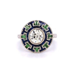 Load image into Gallery viewer, Art Deco Revival Sapphire and Tsavorite Ring at Regard Jewelry in Austin, Texas - Regard Jewelry
