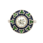 Load image into Gallery viewer, Art Deco Revival Sapphire and Tsavorite Ring at Regard Jewelry in Austin, Texas - Regard Jewelry
