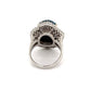Beautiful Black Opal Set in Platinum Ring with Diamond Halo at Regard Jewelry in Austin, Texas - Regard Jewelry
