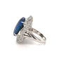 Beautiful Black Opal Set in Platinum Ring with Diamond Halo at Regard Jewelry in Austin, Texas - Regard Jewelry