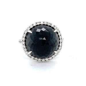 BLACK SPINEL AND DIAMONDS SET IN 18 KARAT RING AT REGARD JEWELRY IN AUSTIN, TEXAS - Regard Jewelry