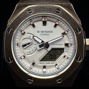 Casio G-Shock Royal Oak Conversion - Full Bracelet, Pink/Gold Dial (GM-AS2100-4A Base) at Regard Jewelry in Austin, Texas - Regard Jewelry