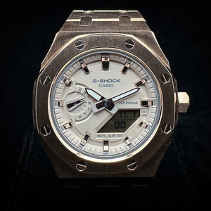 Casio G-Shock Royal Oak Conversion - Full Bracelet, Pink/Gold Dial (GM-AS2100-4A Base) at Regard Jewelry in Austin, Texas - Regard Jewelry