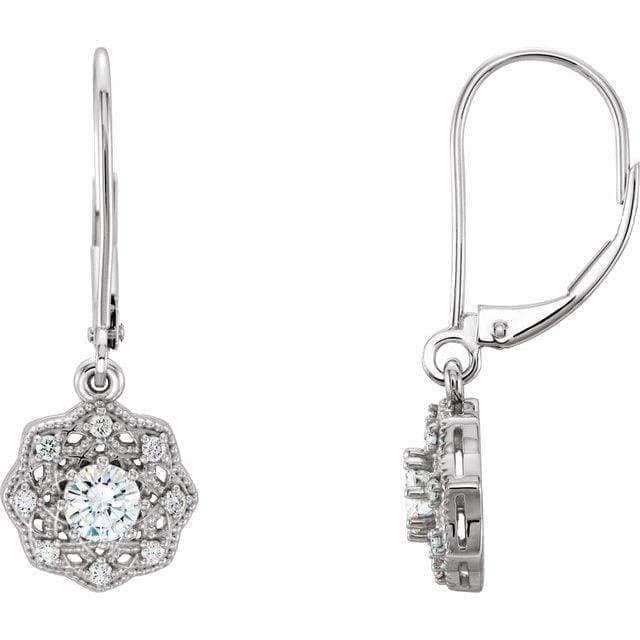 Charles & Colvard Moissanite® & Diamond Accented Earrings at Regard Jewelry in Austin, Texas - Regard Jewelry