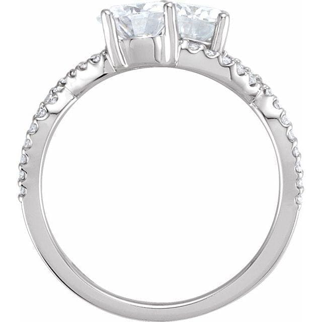 Charles & Colvard Moissanite® & Diamond Accented Two-Stone Ring at Regard Jewelry in Austin, Texas - Regard Jewelry