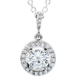 Load image into Gallery viewer, Charles &amp; Colvard Moissanite® Diamond Halo-Style Necklace at Regard Jewelry in Austin, Texas - Regard Jewelry
