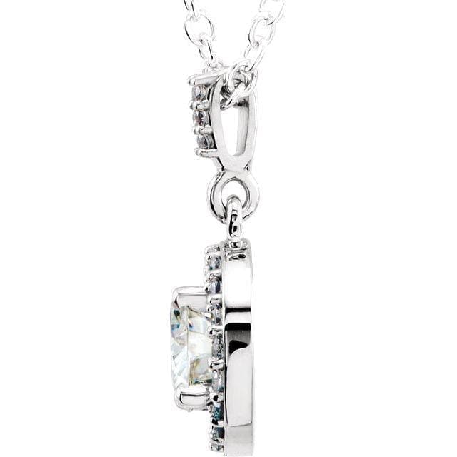 Charles & Colvard Moissanite® Diamond Halo-Style Necklace at Regard Jewelry in Austin, Texas - Regard Jewelry