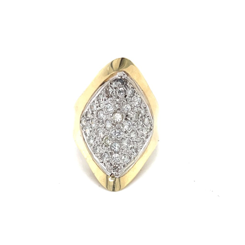 Concave Pavé Ring With 1.10 Carats Total Weight in 14k Yellow and White Gold at Regard Jewelry in - Regard Jewelry