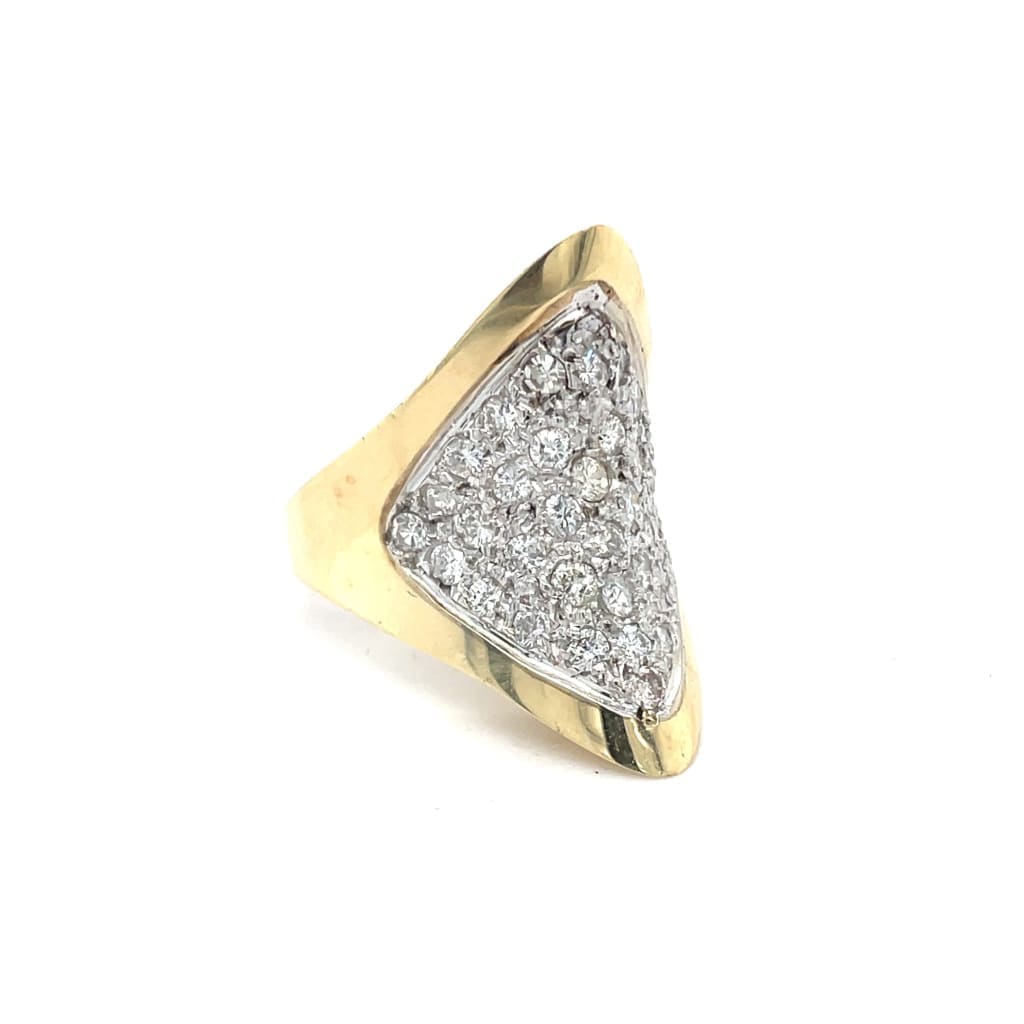 Concave Pavé Ring With 1.10 Carats Total Weight in 14k Yellow and White Gold at Regard Jewelry in - Regard Jewelry