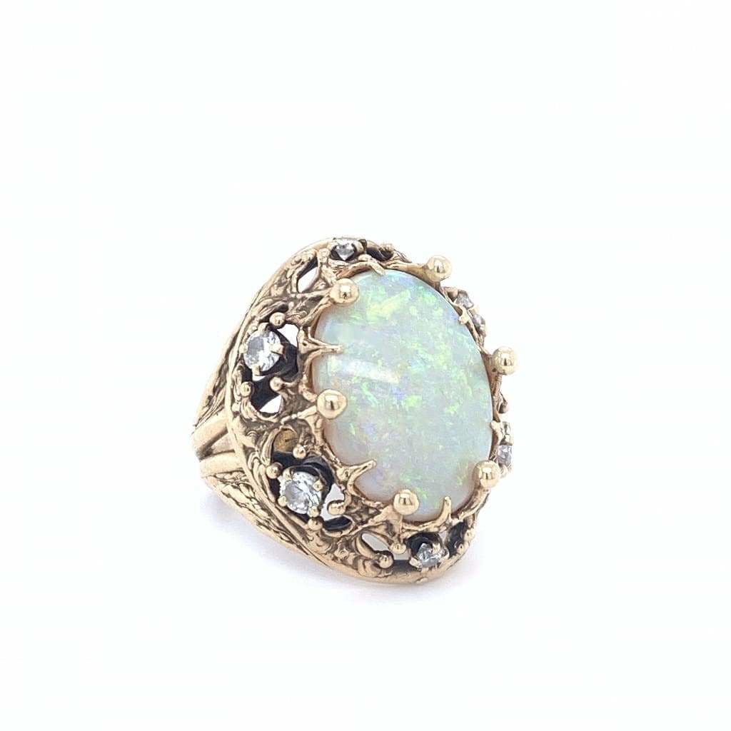 CROWN-SHAPED WHITE OPAL ESTATE RING AT REGARD JEWELRY IN AUSTIN, TX. - Regard Jewelry