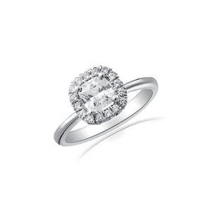 Cushion Cut Diamond Halo Engagement Ring by Ron Rosen at Regard Jewelry in Austin Texas - Regard Jewelry