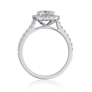 Cushion Shape Halo with Round Center and Diamond Shank by Ron Rosen at Regard Jewelry in Austin, - Regard Jewelry
