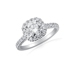 Cushion Shape Halo with Round Center and Diamond Shank by Ron Rosen at Regard Jewelry in Austin, - Regard Jewelry