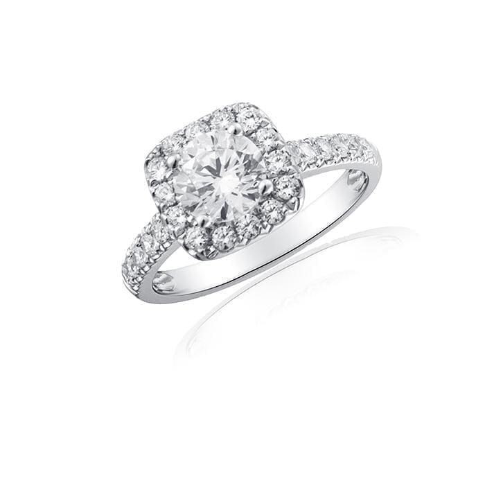 Cushion Shaped Halo Diamond Engagement Ring by Ron Rosen in Austin, Texas - Regard Jewelry