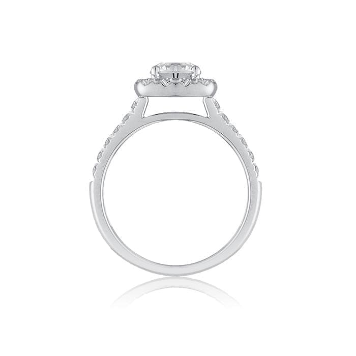 Cushion Shaped Halo Diamond Engagement Ring by Ron Rosen in Austin, Texas - Regard Jewelry