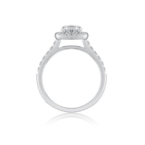 Cushion Shaped Halo Diamond Engagement Ring by Ron Rosen in Austin, Texas - Regard Jewelry