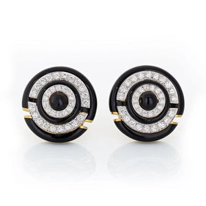 David Webb Vintage Diamond and Enamel Earrings at Regard Jewelry in Austin, Texas - Regard Jewelry