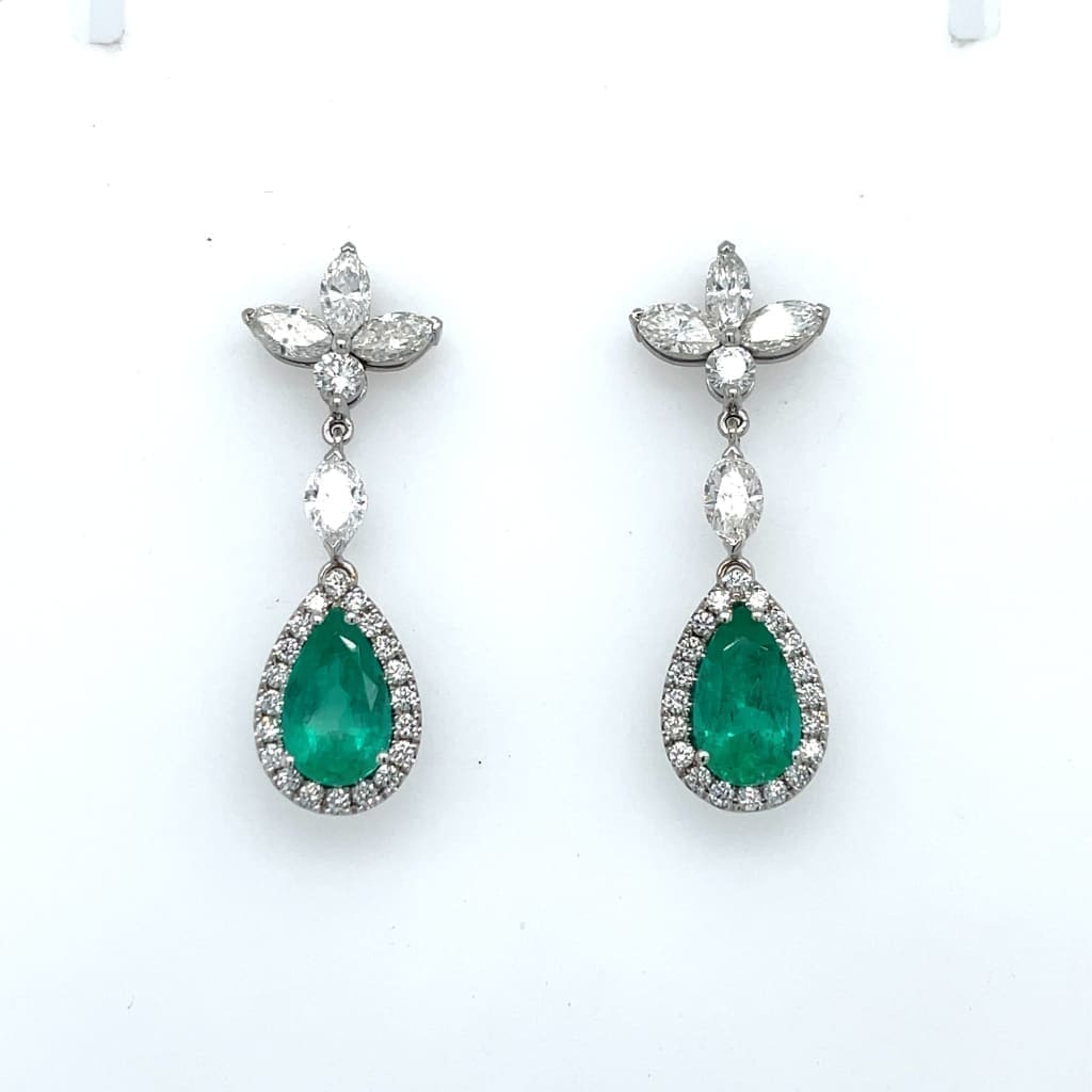 Designer Emerald and Diamond Earrings at Regard Jewelry in Austin, Texas - Regard Jewelry