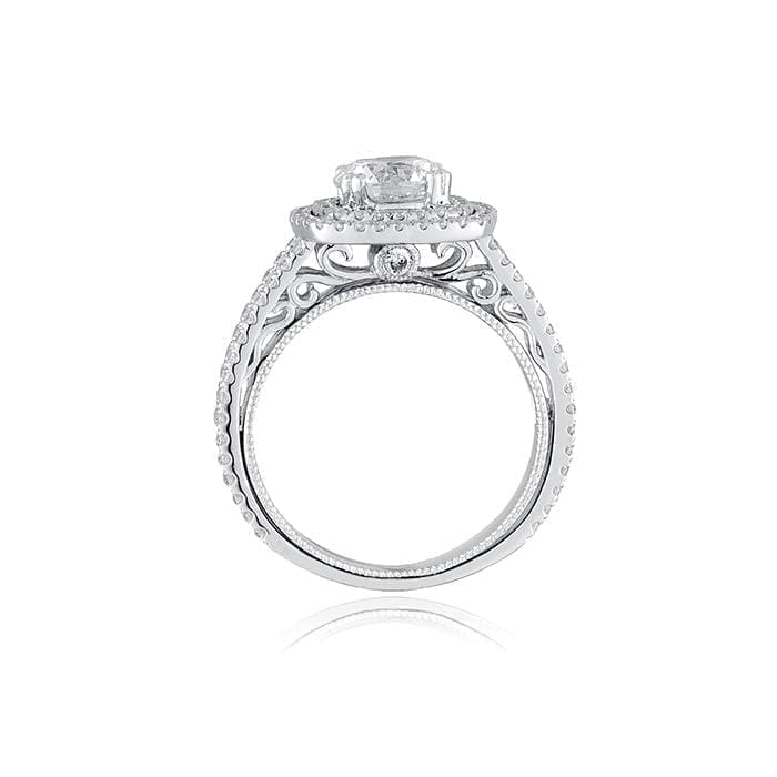 Double Halo Engagement Ring with Split Shank by Ron Rosen at Regard Jewelry in Austin, Texas - Regard Jewelry