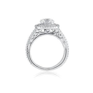 Double Halo Engagement Ring with Split Shank by Ron Rosen at Regard Jewelry in Austin, Texas - Regard Jewelry