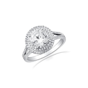 Double Halo with Split Shank Diamond Engagement Ring by Ron Rosen at Regard Jewelry in Austin, Texas - Regard Jewelry