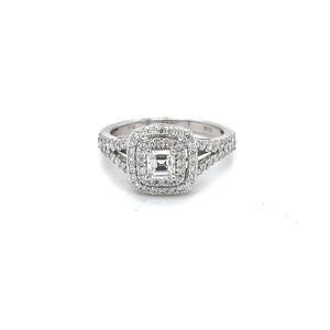 Double Square Halo Ring with Step Cut Square Center Diamond at Regard Jewelry in Austin, Texas - Regard Jewelry