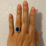 Load image into Gallery viewer, Edwardian 4.50ct Oval Black Opal &amp; 1.44tcw Diamond Ring, s6 at Regard Jewelry in Austin, Texas - Regard Jewelry
