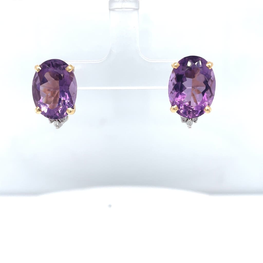 Estate Amethyst and Diamond Earrings at Regard Jewelry in Austin, Texas - Regard Jewelry