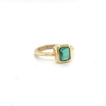 Load image into Gallery viewer, Estate Emerald Set in 14k Yellow Gold Bezel Ring at Regard Jewelry in Austin, Texas - Regard Jewelry
