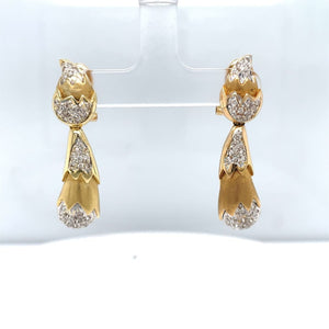 Estate Gold and Diamond Hanging Earrings at Regard Jewelry in Austin, Texas - Regard Jewelry