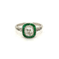Estate Platinum Ring With 1.62ct Old Miner Cushion Diamond Ring With Emeralds at Regard Jewelry in - Regard Jewelry