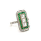 Estate Platinum Ring with French Cut Diamonds and Emeralds at Regard Jewelry in Austin, Texas - Regard Jewelry