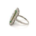 Load image into Gallery viewer, Estate Platinum Ring with French Cut Diamonds and Emeralds at Regard Jewelry in Austin, Texas - Regard Jewelry

