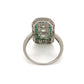 Estate Platinum Ring with French Cut Diamonds and Emeralds at Regard Jewelry in Austin, Texas - Regard Jewelry