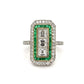 Estate Platinum Ring with French Cut Diamonds and Emeralds at Regard Jewelry in Austin, Texas - Regard Jewelry