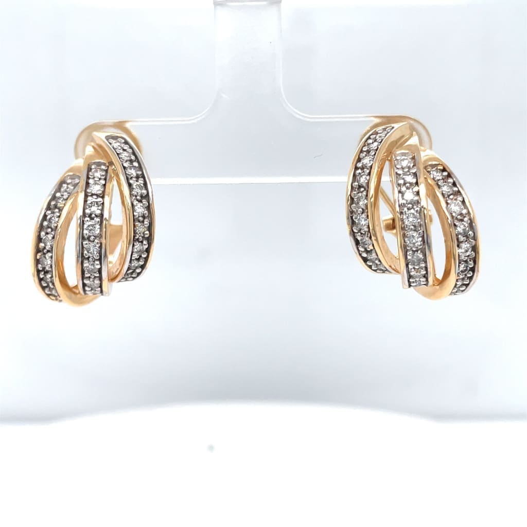 Triple hoop diamond earrings Clearance