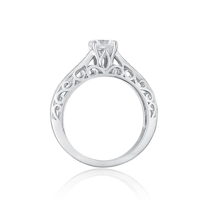 Filigree Engagement Ring with Channel Set Diamonds by Ron Rosen at Regard Jewelry in Austin, Texas - Regard Jewelry