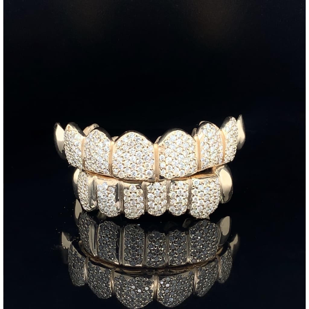 GOLD GRILLZ WITH DIAMONDS - Regard Jewelry