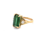Load image into Gallery viewer, Green Tourmaline and Diamond Ring at Regard Jewelry in Austin, Texas - Regard Jewelry
