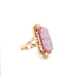 Load image into Gallery viewer, HANDCUT CAMEO RING SET IN 14K YELLOW GOLD IN AUSTIN, TX. - Regard Jewelry
